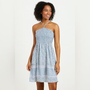 Ocean Club • Strapless Blue Patterned Dress